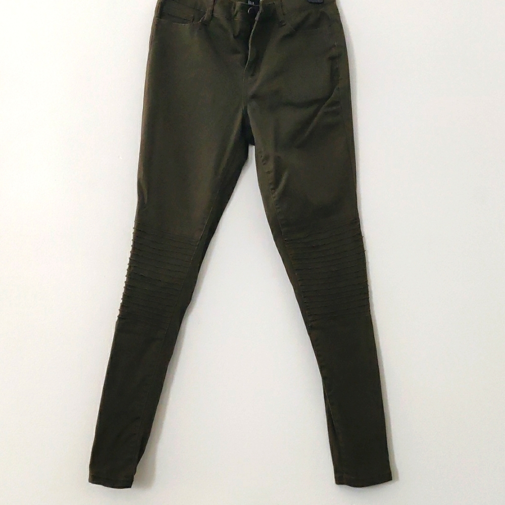 Olive green moto jeans size 25